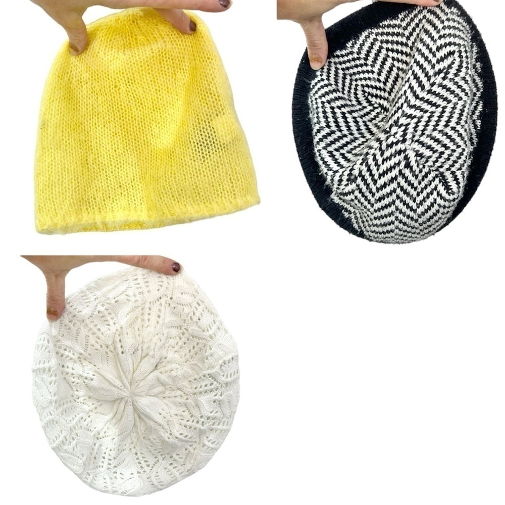 French style old money Knit Winter hat bundle 3 hats